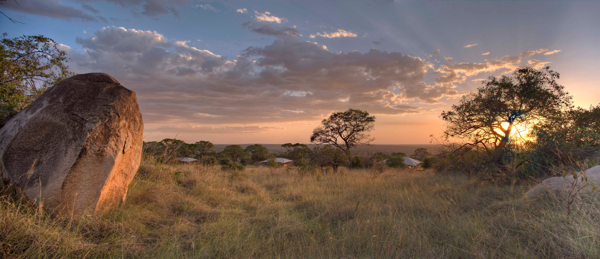 a sunset over the Serengeti