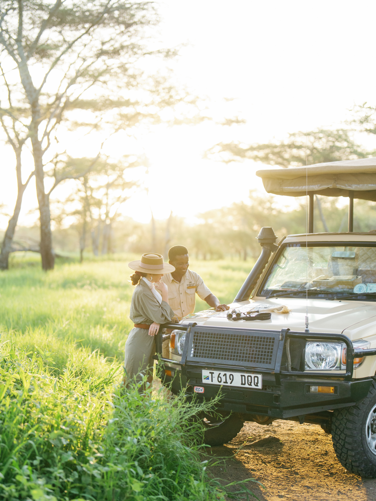 two people on safari